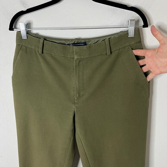 Brooks Brothers Women's Chino Pants Size 6 Green Cropped Ankle Mid Rise Stretch - Picture 2 of 6